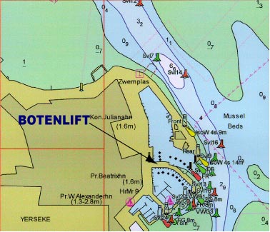 plattegrond haven Yerseke met botenlift Yerseke Watersportservice