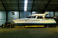 Lengers President 585 op botenwagen Yerseke Watersportservice